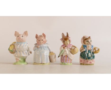 Four Beswick Beatrix Potter BP2 figures to include Cousin Ribby, Mrs Rabbit, Aunt Pettitoes and  Little Pig Robinson  (4) 