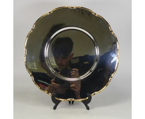 De Lamerie Fine silver plated gilt layplate/tray, specially made high end quality item, new and Made in England 