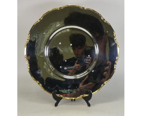 De Lamerie Fine silver plated gilt layplate/tray, specially made high end quality item, new and Made in England 