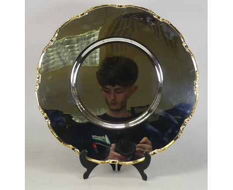 De Lamerie Fine silver plated gilt layplate/tray, specially made high end quality item, new and Made in England 