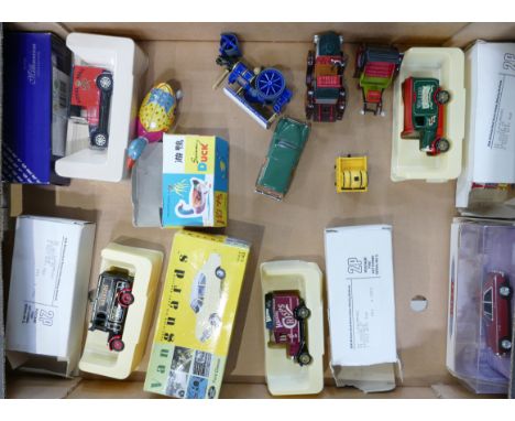 A collection of toy cars to include Dinky MGBGT, Vanguards ford classic,  days gone, yesterday years together with a vintage 