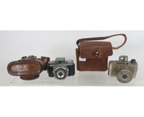 Two vintage miniature cameras ST1 Ulca and Mvcro Sanwa Co Ltd (2) 