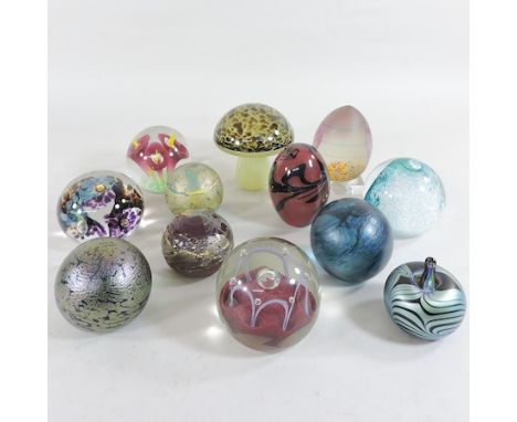 A Caithness paperweight, Tidal Wave, 7cm tall, together with Flower of Scotland and a collection of other various paperweight