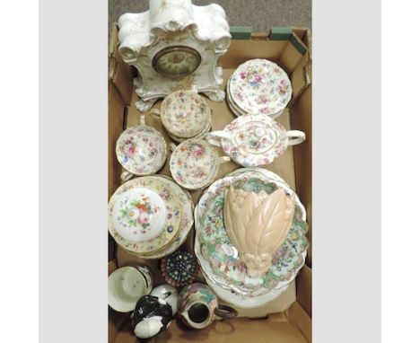 A Worcester mug, decorated with birds, together with other various china 