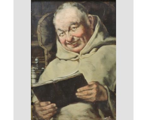 Italian School, 19th century, portrait of a monk, 'Don Gui Dore', oil on panel, 20 x 15cm 