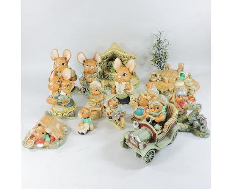 A collection of Pendelfin figures, to include limited edition Uncle Henry and Aunty Ruby, tallest 21cm, with boxes (16)