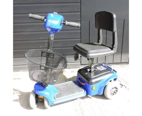 A Wispa blue electric mobility scooter, with charger, 100cm overall