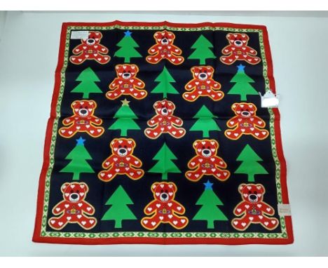 A rare Vivienne Westwood Mini scarf / handkerchief with bears and Christmas trees 