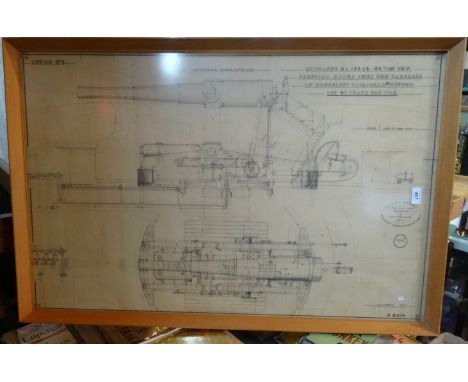 A large scale print depicting a hydraulic power carriage, A Proposed Hydro Pneu Gun Carriage on Moncrieff Disappear System, p