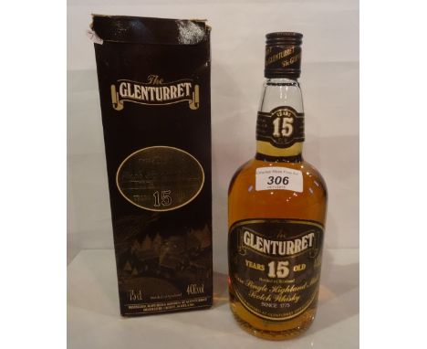 A boxed bottle of Glenturret Single Highland Malt Scotch Whisky, aged 15 years, 75cl (40% volume).