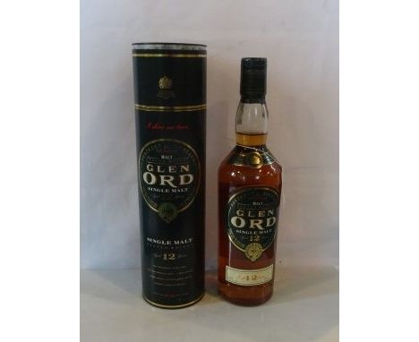 A cased bottle of Glen Ord Single Malt Scotch Whisky, aged 12 years, 70cl (40% volume).