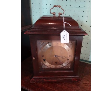 An early 20th century Westminster and Whittington chiming bracket clock in mahogany case, the movement by Elliott of London, 