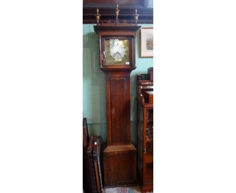 A late 18th/early 19th century longcase clock, the thirty hour brass dial marked Jonathon Marr, Retford, having Roman numeral