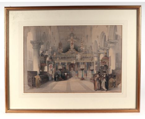 After David Roberts RA RBA (1796-1864) - Chapel of the Convent of St Catherine - hand coloured lithograph, Medici Gallery lab