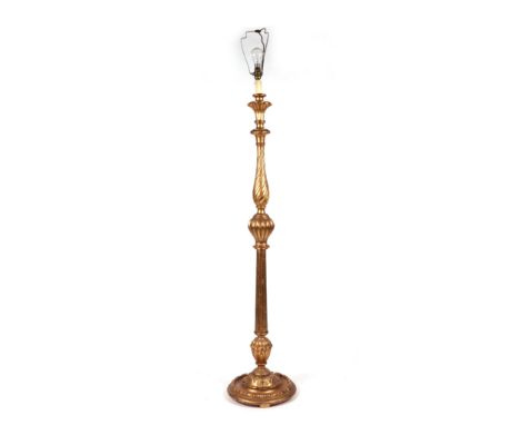 A giltwood & gesso standard lamp, 136cms high.