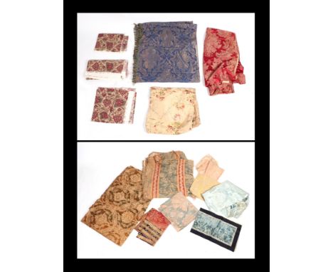 A quantity of textile remnants to include vintage curtains and upholstery fabric.