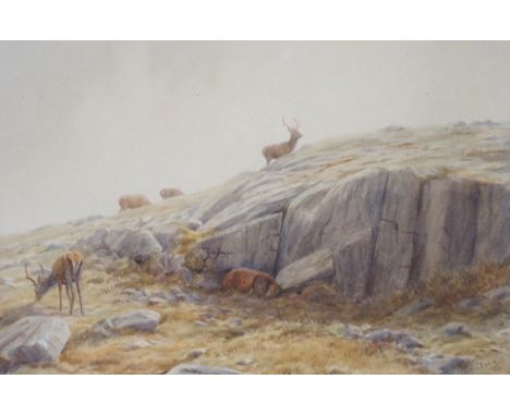 •VINCENT R BALFOUR-BROWNE (Scottish 1881 - 1963) "BUT D'YE SEE THAT ONE BELOW THE ROCK" Watercolour and gouache, signed with 