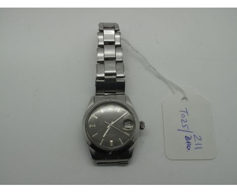 Tudor; A Vintage Prince Oysterdate Automatic Gent's Wristwatch, the signed (brown?) dial with line markers, date aperture and