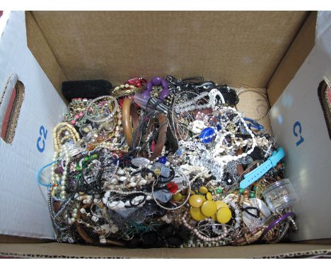 A Mixed Lot of Assorted Costume Jewellery, including ethnic style bangles, bead necklaces, imitation pearl bead necklaces, br