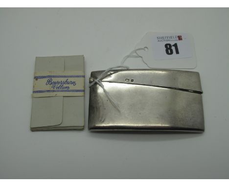 A Hallmarked Silver Card Case, SB, Birmingham 1901, of plain curved rectangular form, with asymmetric hinged lid, 8.2cm (43gr