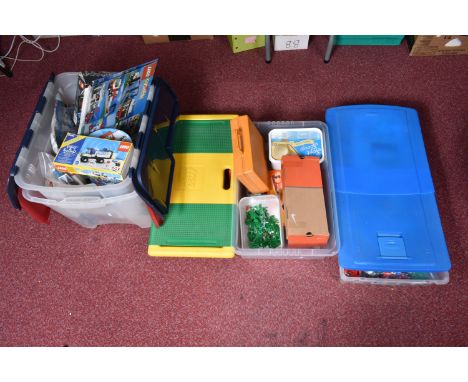 A LARGE COLLECTION OF MIXED BOXED AND LOOSE LEGO, to include a box containing mixed loose mixed colour Lego bricks, a box con