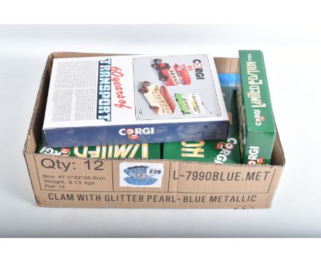 NINE BOXED CORGI LIMITED EDITION DIE CAST MODEL VEHICLES, to include a  Bedford OB Coach West Yorkshire, item no. D949/26, a 