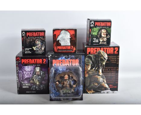 SEVEN BOXED PREDATOR PLAYSETS, to include a Predator 2 Stealth Exclusive Micro Bust Ltd, Edition no. 241 of 500, a Predator D