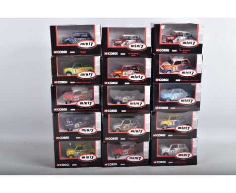 FIFTEEN BOXED LIMITED EDITION CORGI MINI 7 RACING CLUB DIECAST MODEL VEHICLES, the first is a Mini 7 Max Hunter numbered CC82