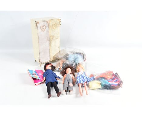 VINTAGE SINDY AND PATCH DOLLS, CLOTHING AND ACCESSORIES, early Sindy doll, marked 'Made in England' to back of neck, Patch do