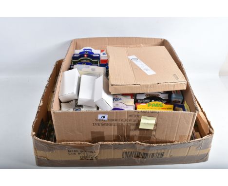 TWO LARGE TRAYS OF BOXED LLEDO MODEL DIECAST VEHICLES, mostly promotional models, some included are The Jersey Lavender deliv