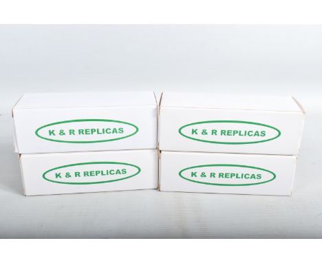FOUR BOXED UNBUILT K &amp; R REPLICAS TRIUMPH SPORTS CAR MODEL KITS, all are 1/43 scale white metal models, 1954 Alpine Rally