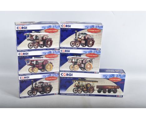 SIX BOXED LIMITED EDITION 1:50 SCALE CORGI VINTAGE GLORY DIECAST MODELS, to include a Burrell 7 NHP Road Locomotive 'The Pres
