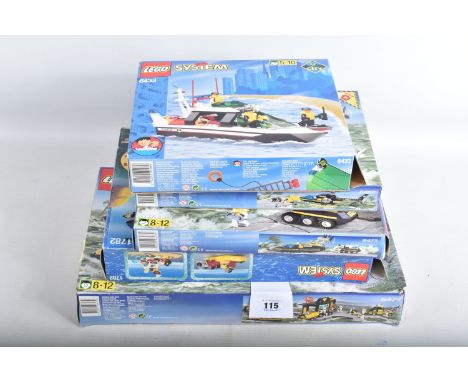 FIVE BOXED LEGO SYSTEM RES-Q SETS, to include a Res-Q Hovercraft no. 6473 pieces in bags with instructions, the Res-Q Helicop