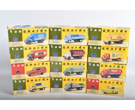 TWELVE BOXED VANGUARDS 1:64 AND 1:43 SCALE DIECAST MODEL VEHICLES, this is split into ten 1:64 scale models and two 1:43 scal