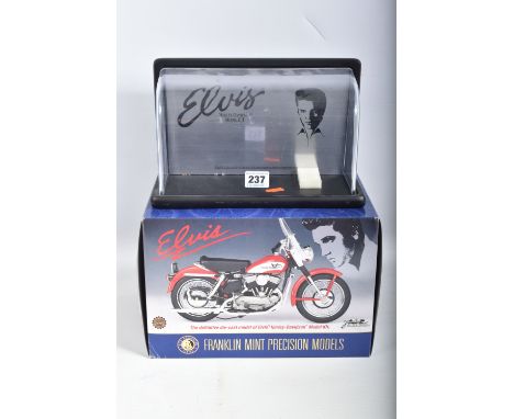 A BOXED 1:10 SCALE FRANKLIN MINT PRECISION MODELS ELVIS 1956 HARLEY DAVIDSON MODEL KH, red body with black and chromed detail