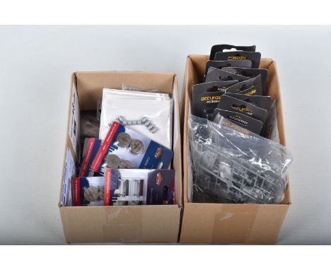 A COLLECTION OF OO GAUGE DETAILED RAILWAY ACCESSORIES, to include six Accurascale Chaldron Coal Load - Long Version, item no.
