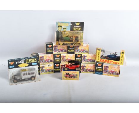 A QUANTITY OF BOXED AND CARDED ORIGINAL CORGI CLASSICS VINTAGE CAR MODELS, to include 'The World of Wooster' Bentley and both