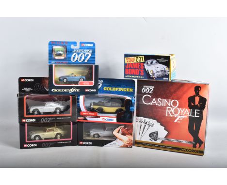 A QUANTITY OF BOXED CORGI CLASSICS JAMES BOND RELATED CARS, to include Goldfinger 50th Anniversary Aston Martin DB5, No.CC042