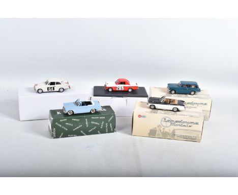 FIVE BOXED 1/43 SCALE TRIUMPH HERALD AND VITESSE MODELS, Mimodels 1960 Monte Carlo Rally Herald, RN283, Reg. No. YWK 534, Lan