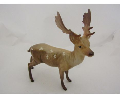A Beswick stag standing, in light brown gloss, model no. 981, 19.5cm high 