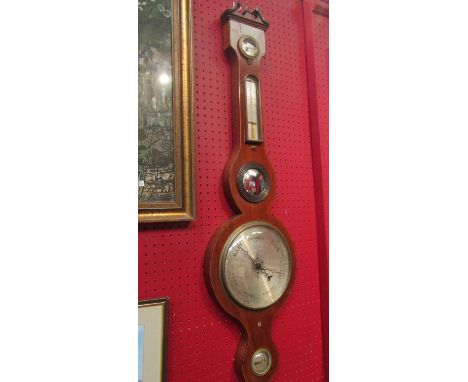 A Victorian mahogany 8" five dial wheel barometer signed Boyce, Norwich