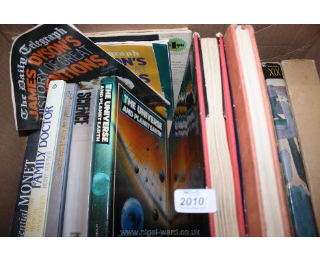 A box of books, science, family doctor, Picasso, etc.
