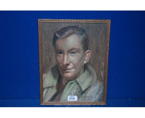 Philip Poyser (1912-1988) wartime Crayon portrait inscribed "To Doug", October 1940.