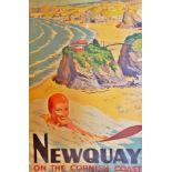 Harry Riley (1895-1966) 
1950's British Railway advertising poster
"Newquay on the Cornish Coast",