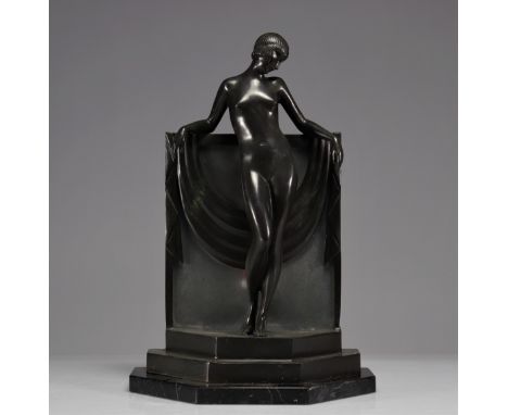 Pierre LE FAGUAYS, known as FAYRAL (1892 -1962) &amp; Max LE VERRIER (publisher) "Serenity" model night light - Weight:  5.80