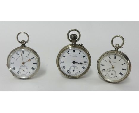 A 19th century silver open face and key wind pocket watch, the movement signed 'R.Lugg Monk' the enamel dial inscribed 'Monk,