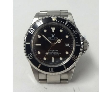 ROLEX OYSTER SEA DWELLER a good gents Superlative Chronometer, stainless steel, with box and papers dated 2.5.197, the guaran