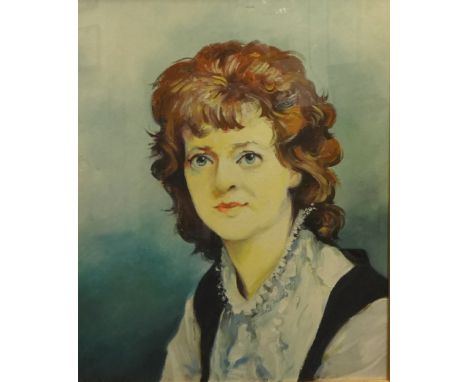 ROBERT LENKIEWICZ (1941-2002) signed oil on canvas 'Portrait of Val Savage', 59cm x 49cm, overall size with frame 79cm x 69cm