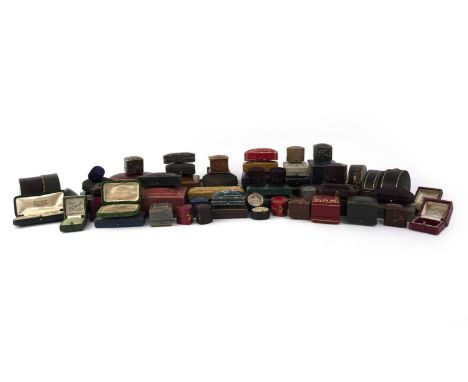 A mixed lot of jewellery boxes, comprising: 71 boxes, including examples by Cartier, Boucheron, Storr &amp; Mortimer, Asprey,