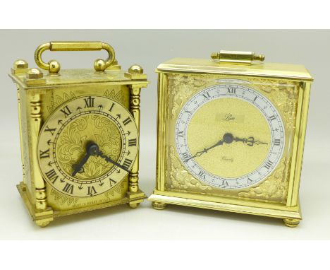 A Poyser mantel clock and a Smiths electric clock
